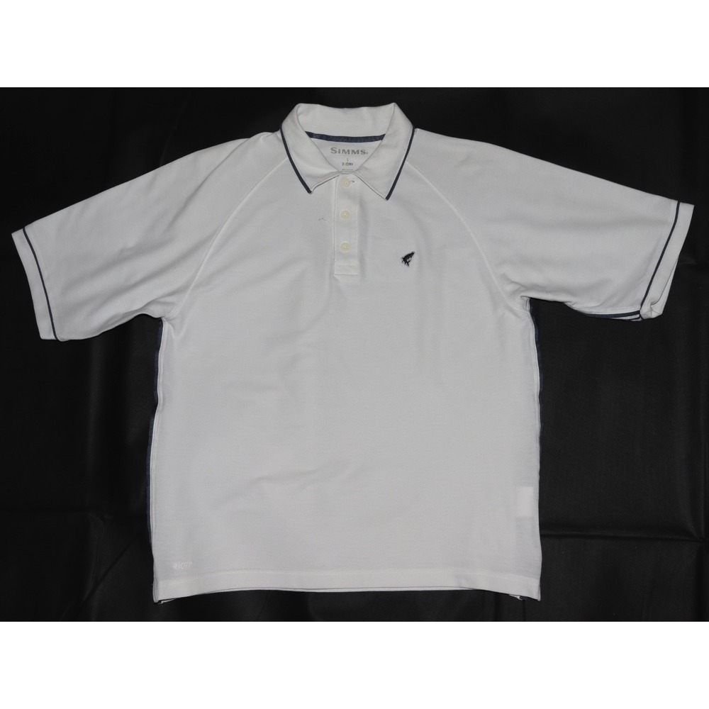 Simms‎ 3XDRY Men's Short Sleeve Embroidered Polo Shirt Size Small